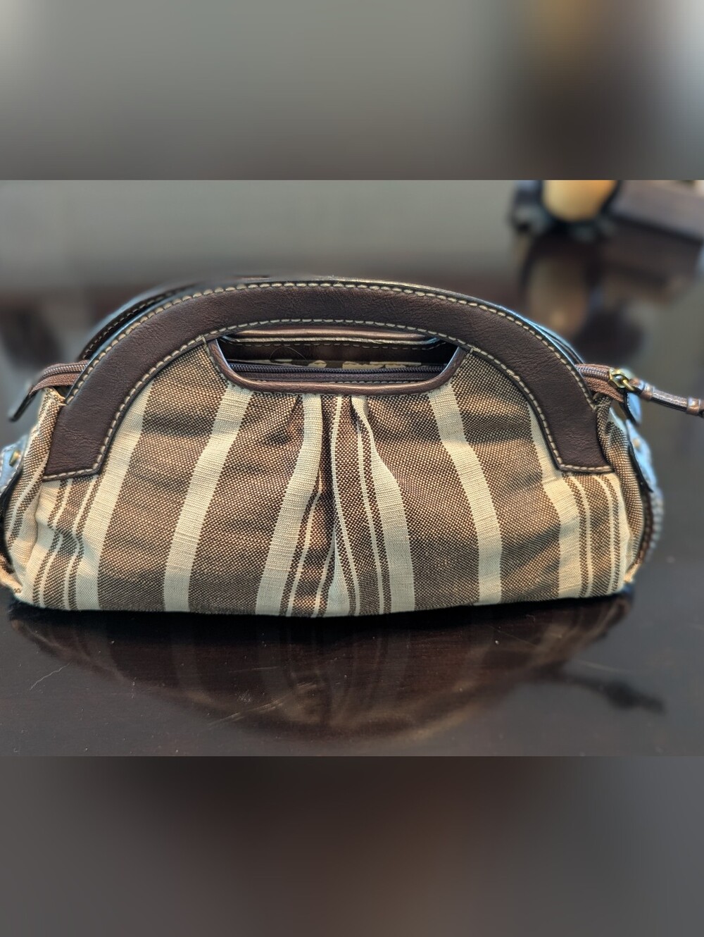 Cute Fossil Modern Vintage Cloth purse stripe brown